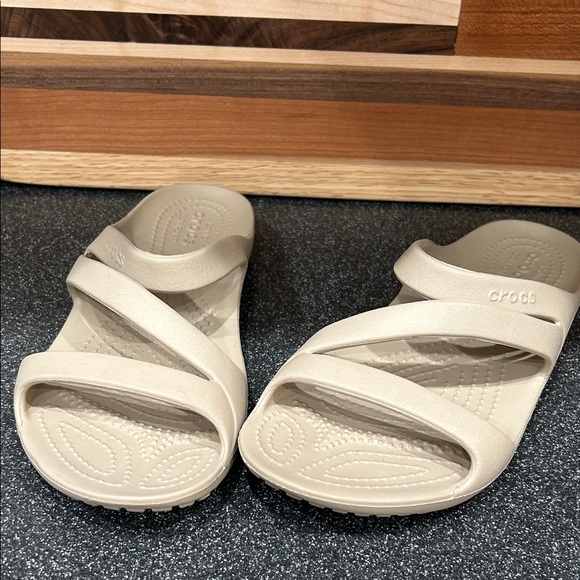 CROCS Light Beige Slide Sandals - Picture 1 of 1